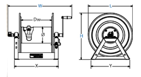 Dimensions for 1125 Series motorized Reels from Coxreels