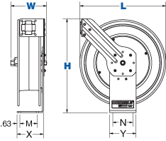 Dimensions for SH-Fuel Series Spring Driven Reels from Coxreels