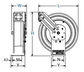 Dimensions for EZ-Nitro Pro Series EZ Coil Reels from Coxreels