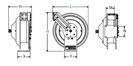 Dimensions for EZ-PC Series Spring Driven Reels from Coxreels